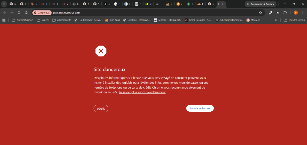 Google Safe Browsing Warning - Dangerous Site
